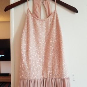 Vera Wang sequined top blush dress